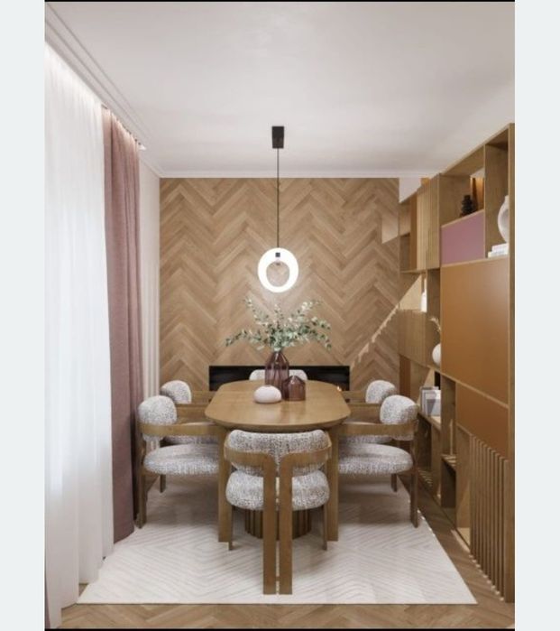 Set masa lemn masiv cu 6 scaune Atelier September