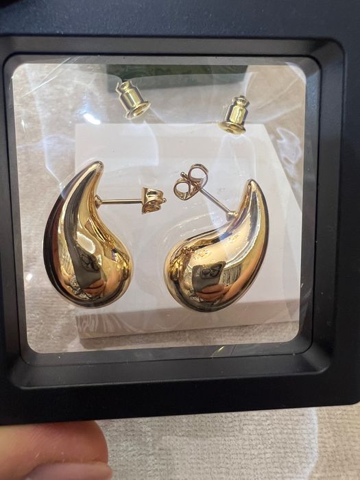 Серьги КАПЛИ Large Drop Earrings BOTTEGA VENETA 1:1 с оригиналом