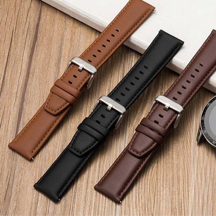 GL09 Кожена каишка за Apple Huawei Galaxy Watch Xiaomi Garmin Amazfit