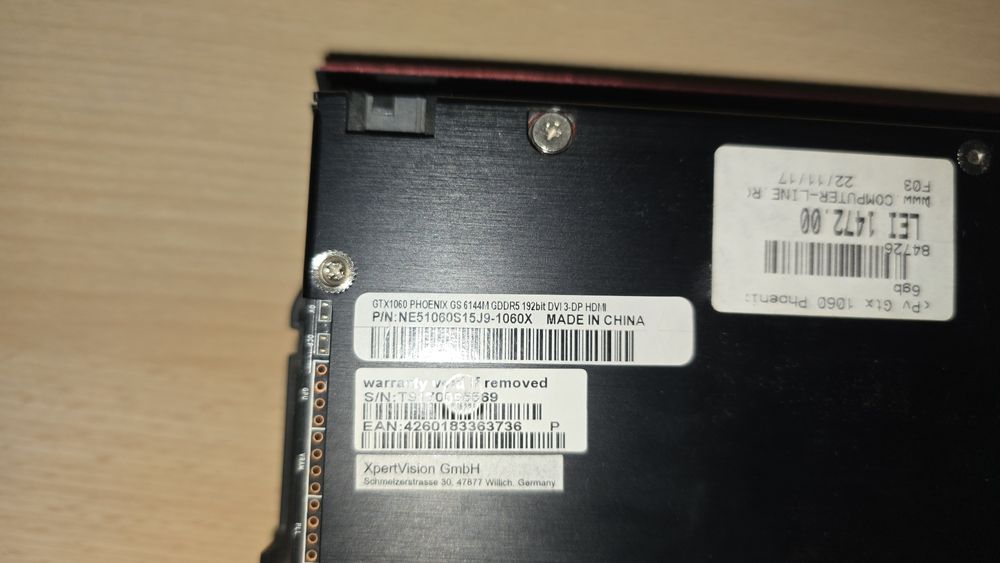 placa video gainward gtx 1060 6gb