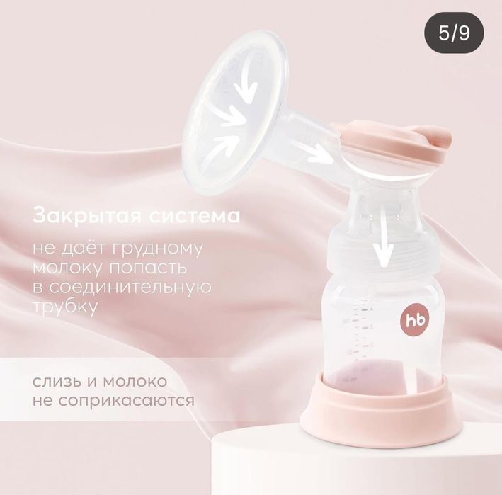 Электронный молокоотсос Happy Baby 2в1 с функцией назального аспиратор