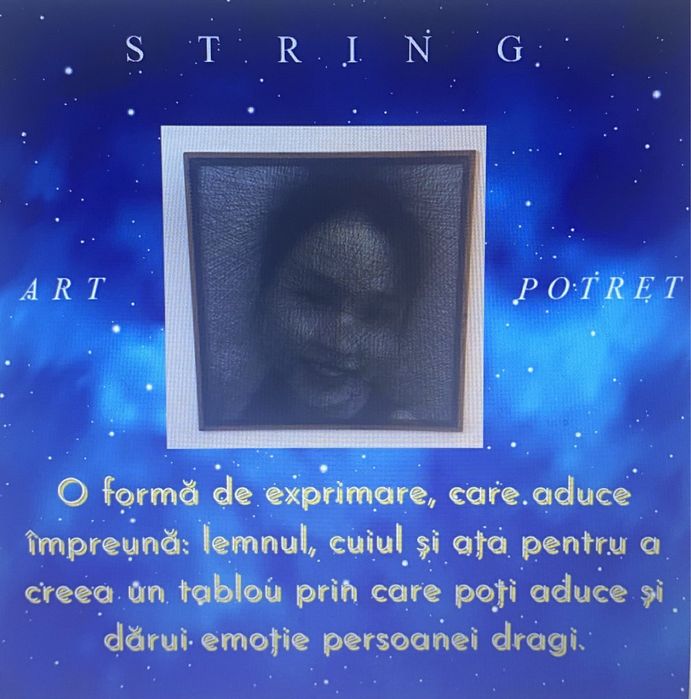 Cadoul Perfect pentru cei dragi: TABLOU STRINGART PORTRAIT