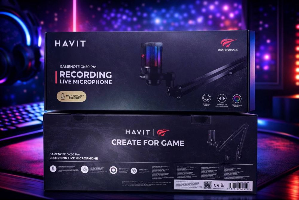 Микрофон HAVIT Gamenote GK50 Pro – для стримов, игр и записи