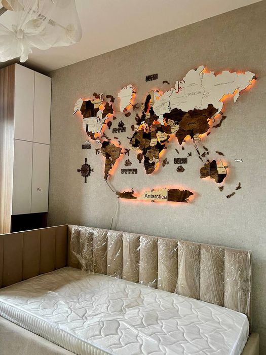 3D Карта мира премиум качества,Dunyo xaritasi