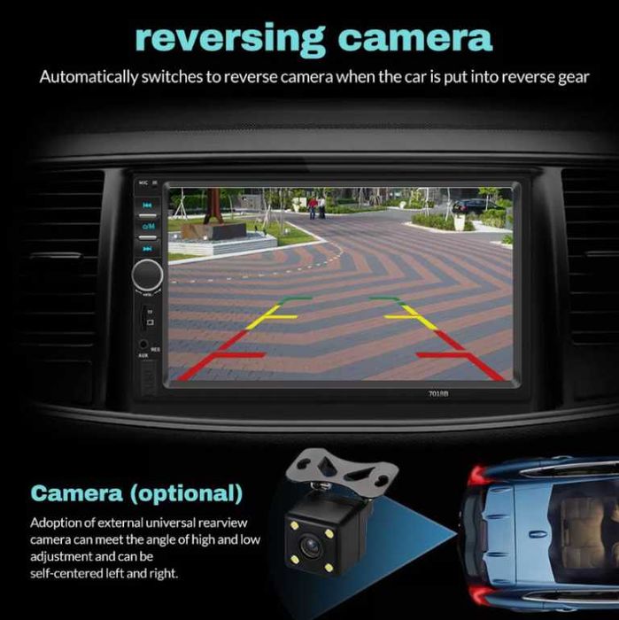 Mултимедия с 7 инчов touchscreen HD Mp5 с камера за задно виждане.