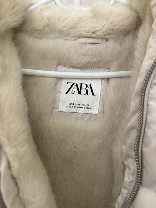 Зимно яке ZARA с естествен пух и махаща се качулка
