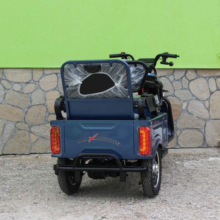 Двуместна CARGO електрическа триколка Max Motors CARGO LUX 1500W BLUE