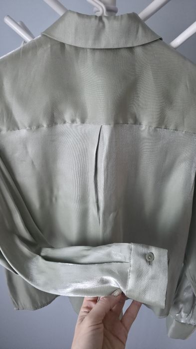 Cămașă de damă din satin verde pal C&A, marimea 36