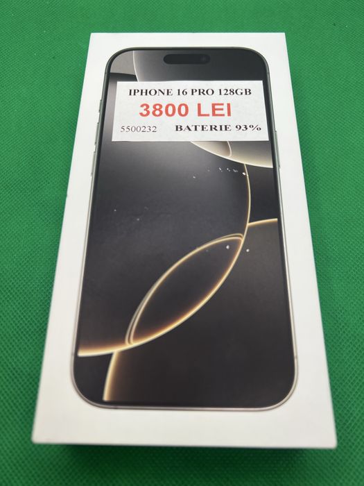 Iphone 16 pro 128gb 93% bat la cutie•Amanet Lazar Crangasi•55002