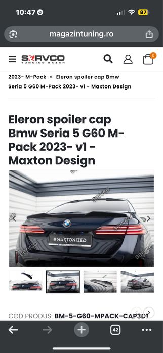 Eleron spoiler cap Bmw Seria 5 G60 M- Pack 2023- v1 - Maxton Design