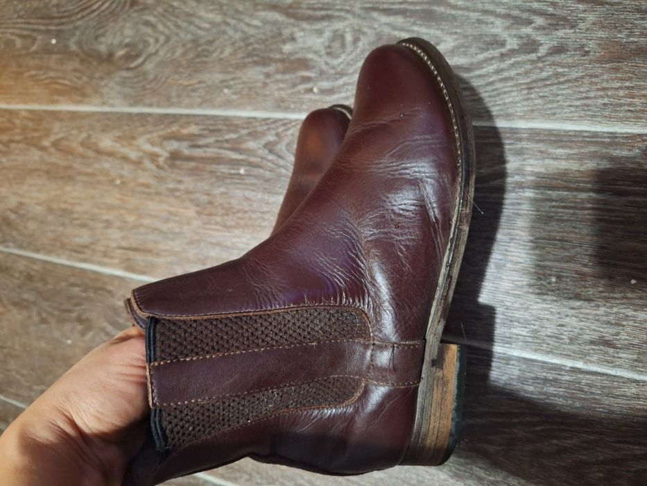 Продам кожаные ботинки  челси. Asos.  Баклажан