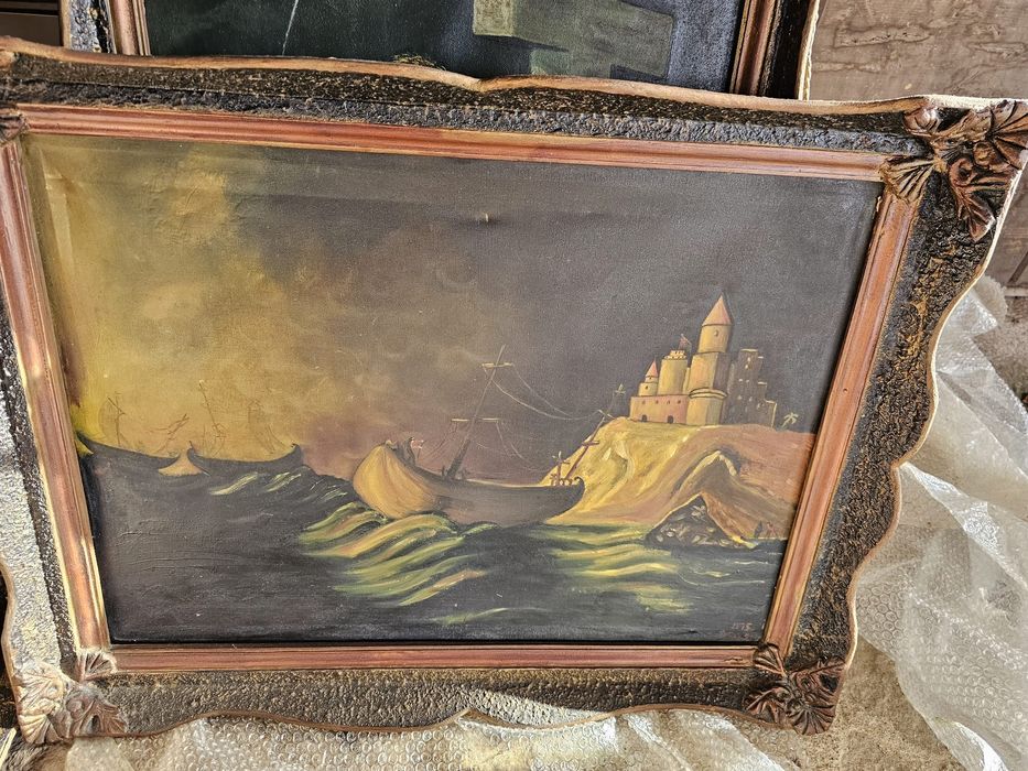 Tablouri pictura manuala pe pânză cu ramă din lemn