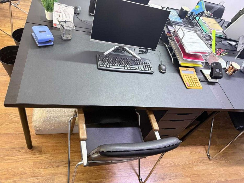 Стол IKEA Черный с тумбой 150х75х70