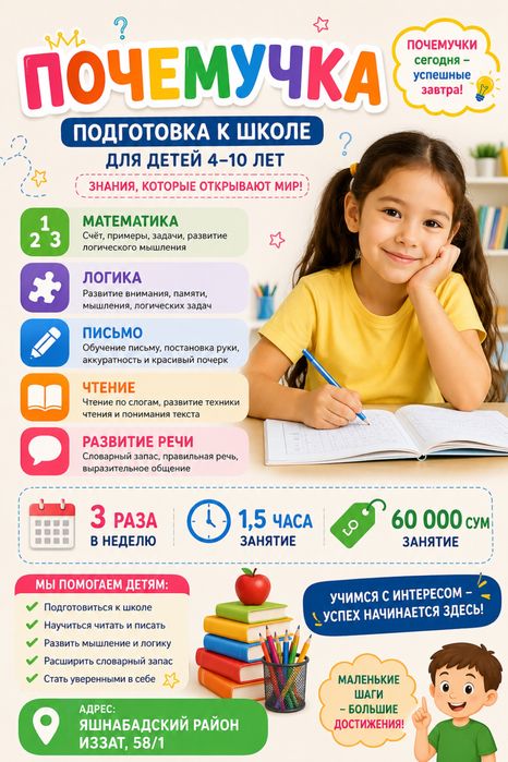 Курсы почемучки для детей от 4-12 лет