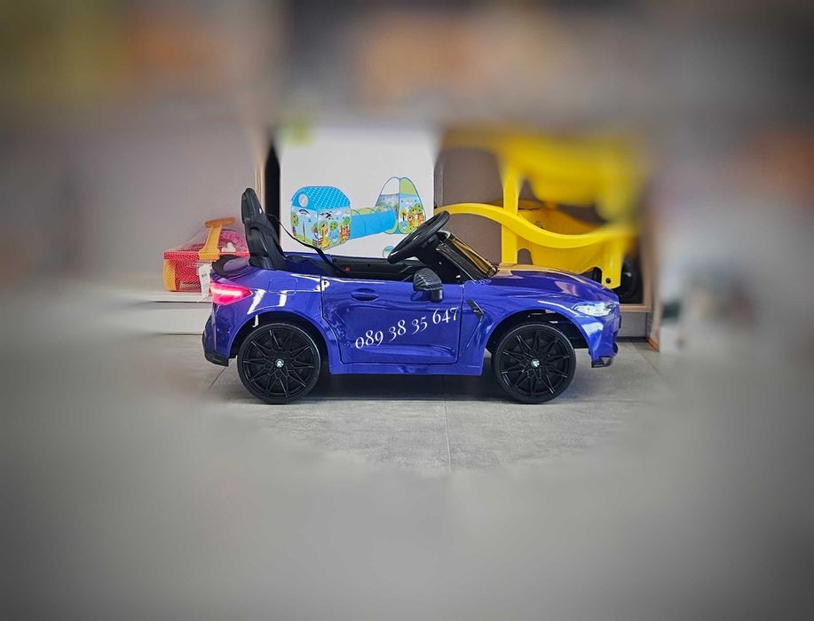 ТОП ЦЕНА!НОВО!Акумулаторна кола BMW M4 с 12V,EVA гуми,кожена седалка