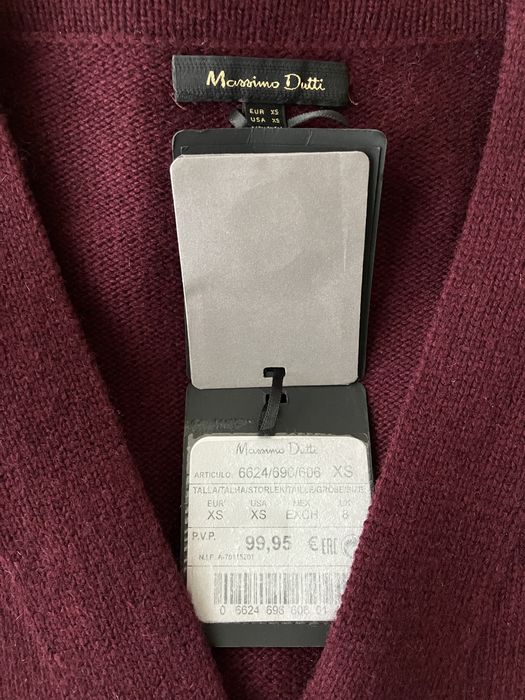 Топла рокля Massimo Dutti XS размер в бургундско червено