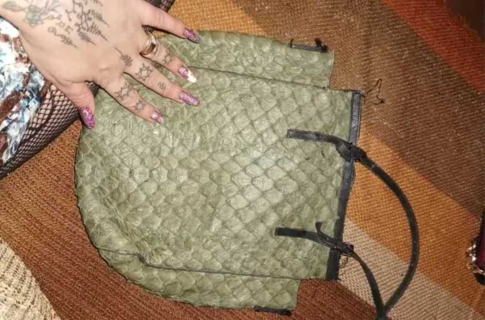 Geanta din piele naturala, pirarucu, Osklen