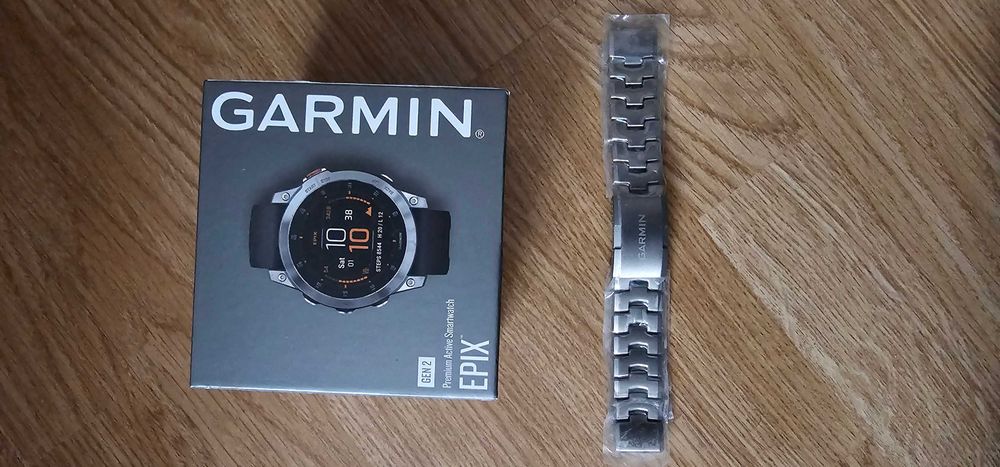 Garmin Epix Gen 2 Sapphire + оригинални титаниева и кожена каишка