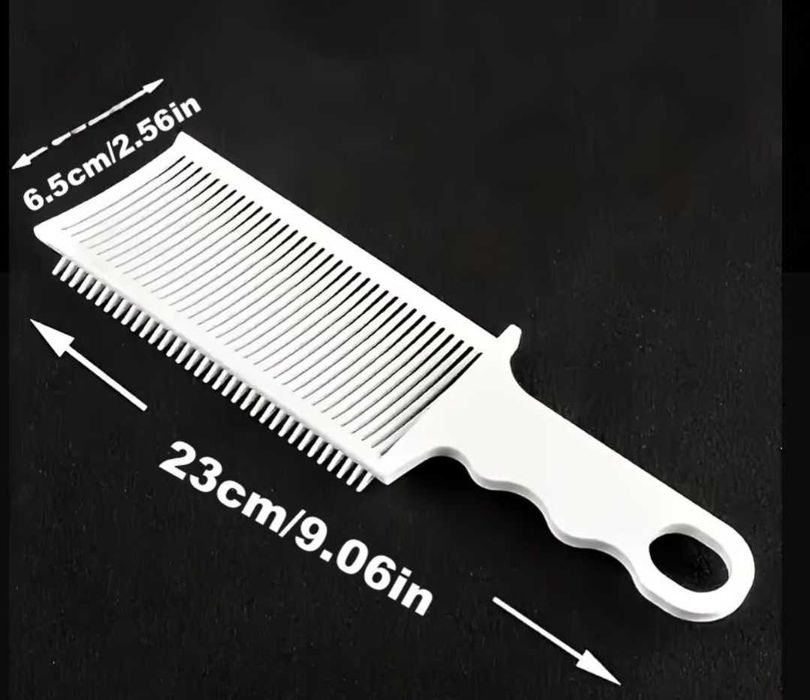 Pieptan Frizerie Pieptene de tuns, instrument de coafat profesional, model Fade, rezistent la caldura, cu margini drepte pentru tuns precis