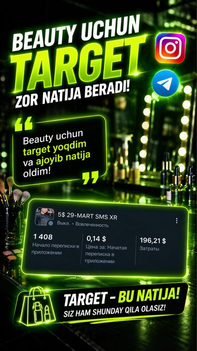 Zayavkalar va lidlar olib kelaman target orqali Targetolog man