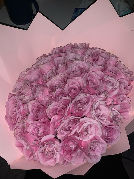 Розовая роза 51 шт