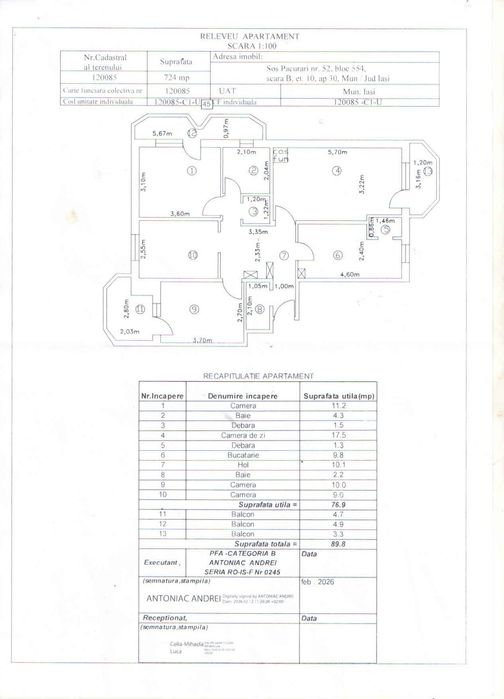 Vând apartament 4 camere Pacurari-Esplanada  Mimoza.