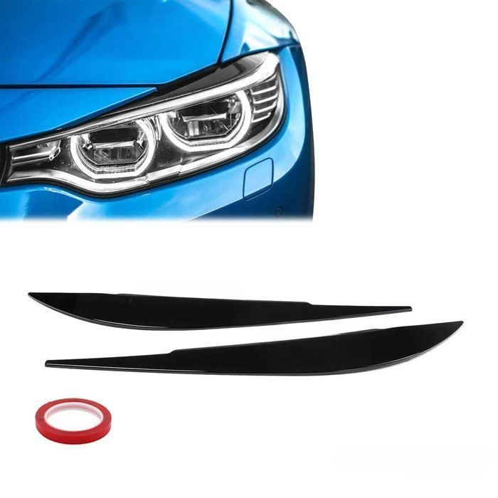 Set Pleoape Faruri BMW Seria 4 F32 F33 F36 2014-2020, Negru Lucios