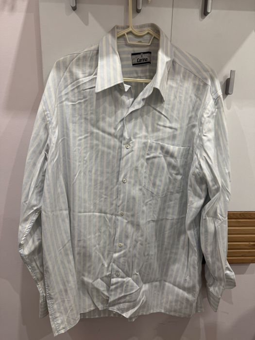 Светла раирана мъжка риза - с дълъг ръкав