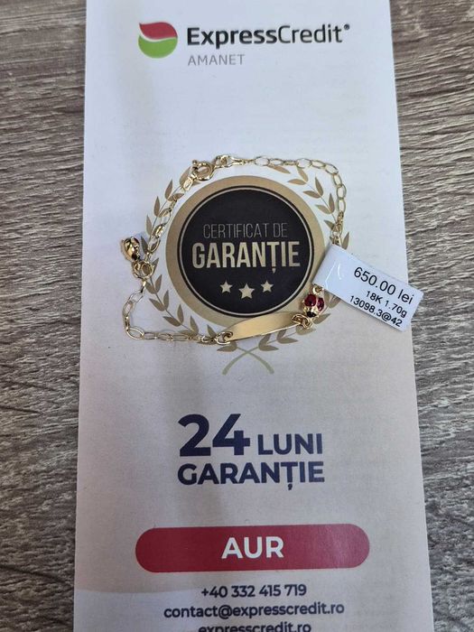 (AG42) Bratara aur  18k 1.70g b13098.3 - Garantie 2 ani!