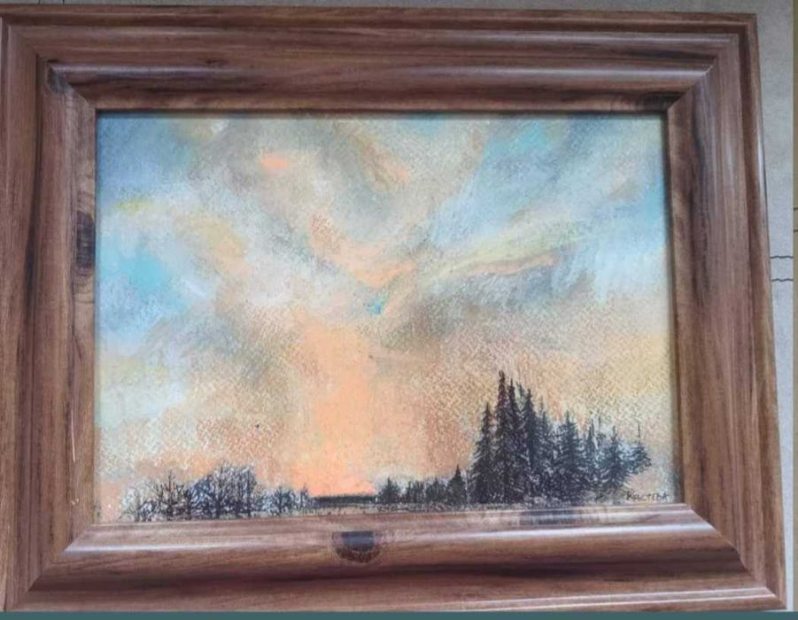 Акварел и сух пастел, с подпис от художника