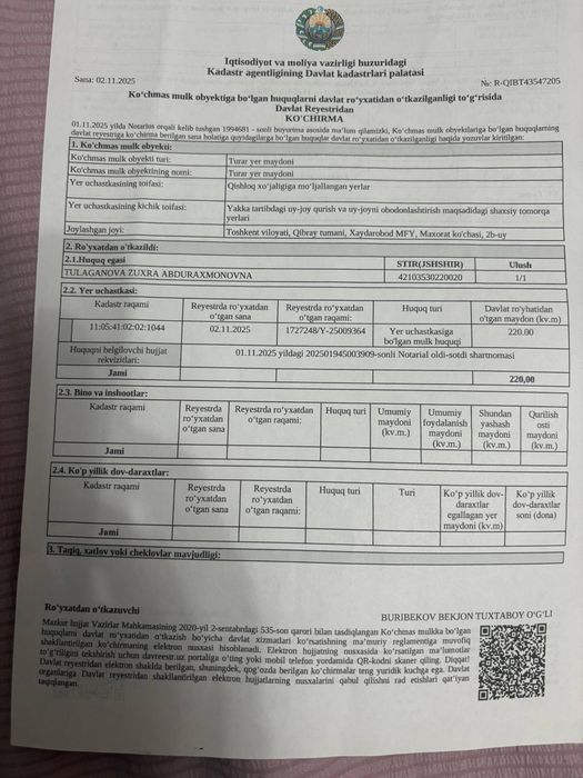 Yer maydoni Sotilvotti. Срочно продаю свой земельный участок.  Китай,