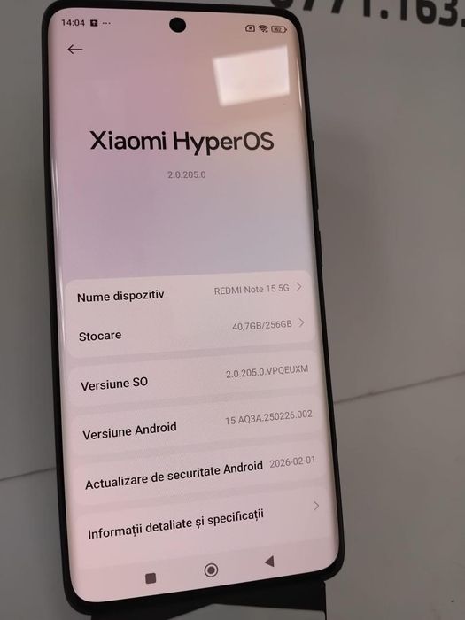 Telefon Mobil Xiaomi REDMI Note 15, 8GB RAM, 256GB -G-