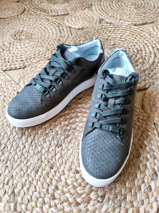 Sneakers Hinson, piele nubuc și piele de ponei, 40
