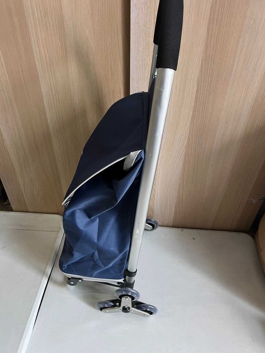 Carucior Pentru Cumparaturi din Aluminiu ,Sac Inclus, 3 Roti