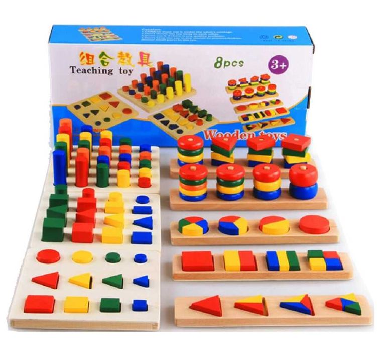 Дървени Монтесори 8в1 комплект с различни игри за 19.40€