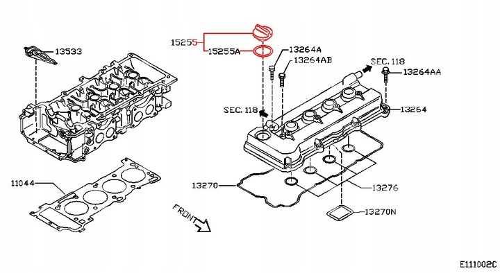 Капачка масло Nissan Almera/Mikra/Note/X-Trail/Primera/Qashqai 2006-