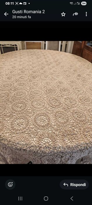 Superba fata de masa veche, lucrata manual