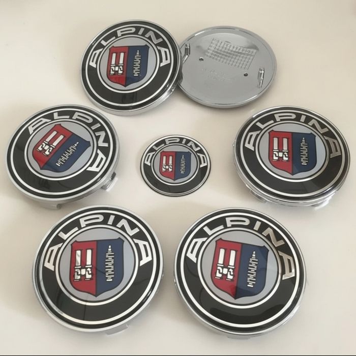 Set 7 sigle embleme BMW Negru, Alpina, M, Rosu