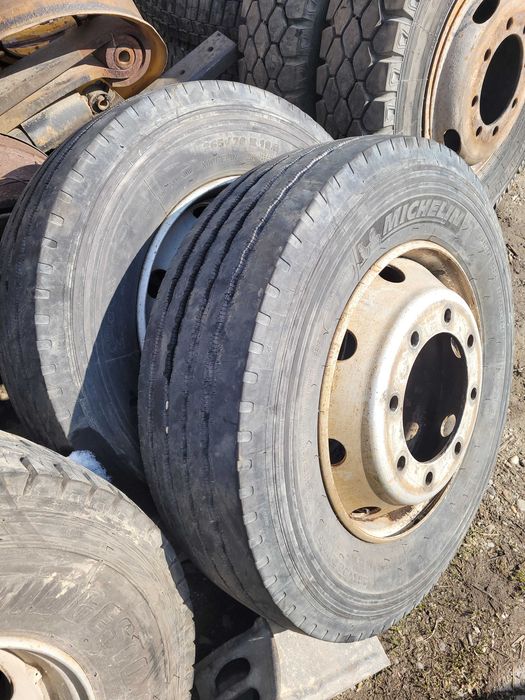 jante anvelope roti complete cu 8 gauri fara camera 245/70t17.5, 265/70r17.5, 285/70r19.5