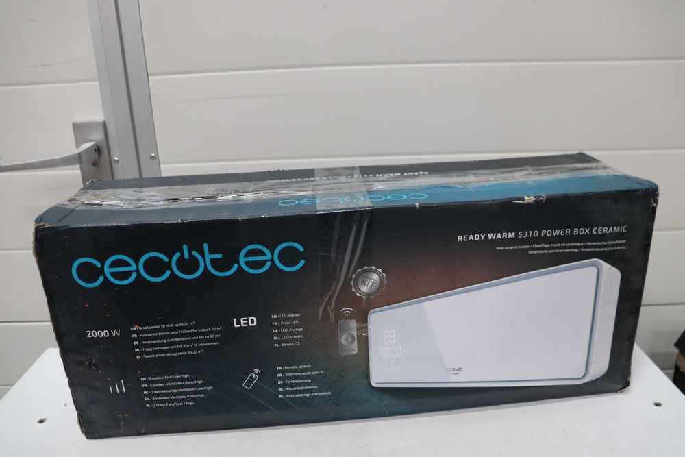 Стенен вентилаторен отоплител Cecotec ReadyWarm 5310 PowerBox с керамика, LED дисплей и дистанционно управление. 2000W, 3 режима,покритие 20 м²
