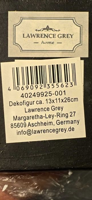 figura decorativa Lawrence Grey Home  26cm inaltime
