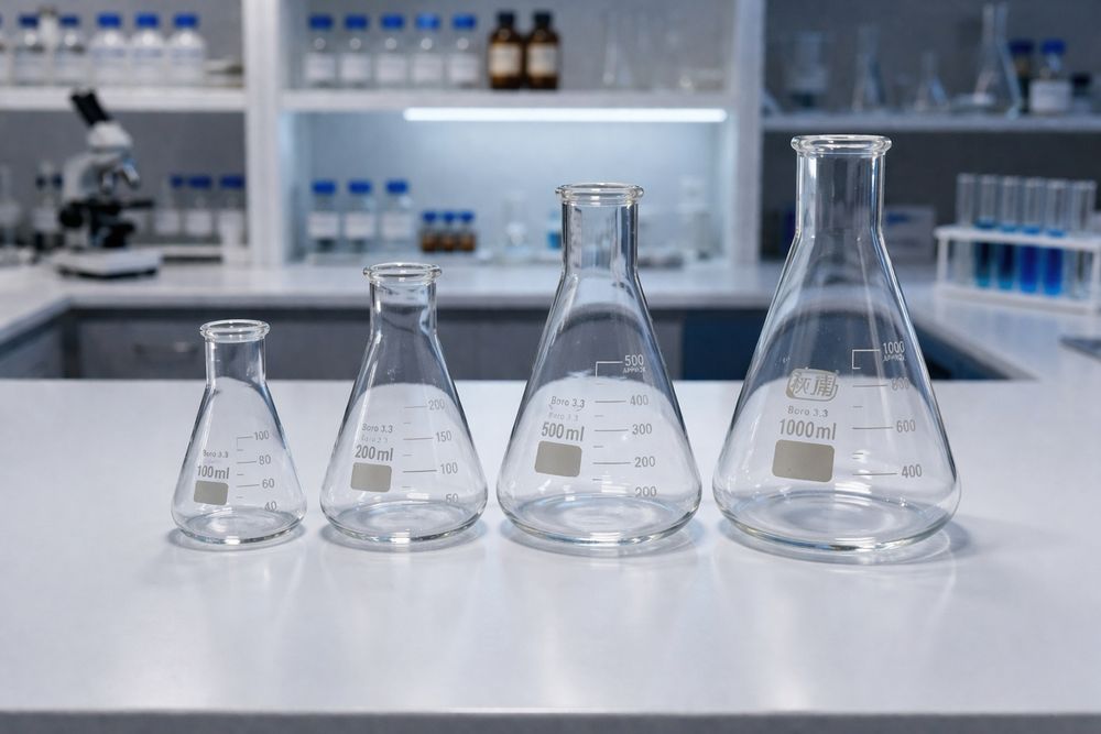 kolba kolba konicheskaya erlenmeyer kolb, laboratoriya kolbasi