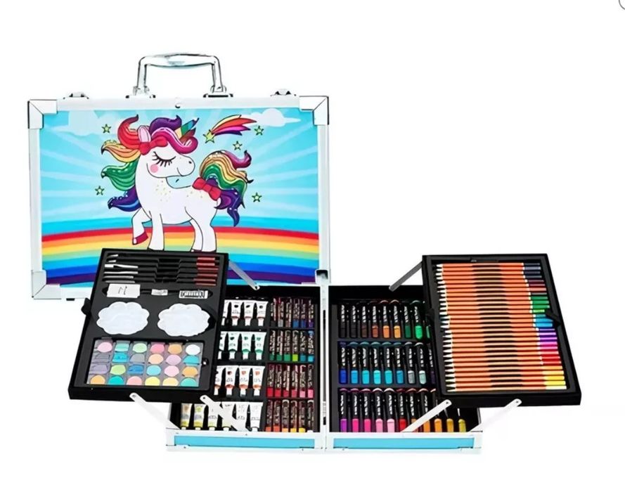 Набор для рисования 145 предметов в чемоданчике — для юных художников
