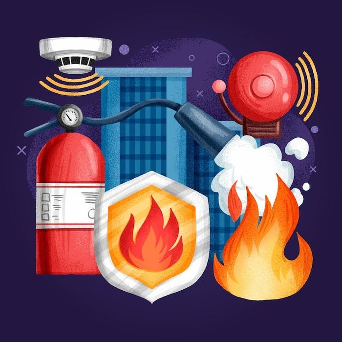 Пожарная сигнализация, огнетушители, видеокамера, солнеч панели!
