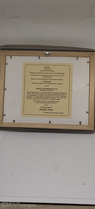 tablou artistic cu  rama din lemn Motivul orașului Werner Zapf Nürnber