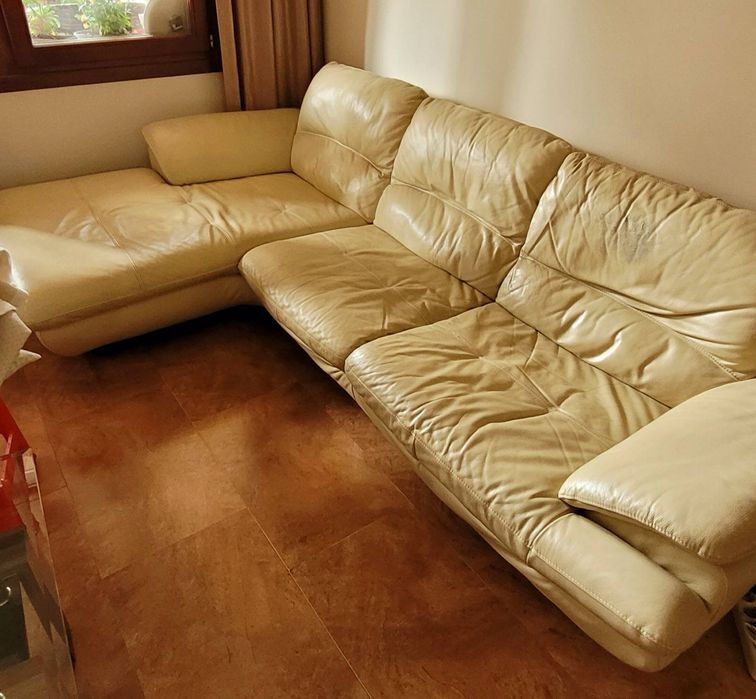 Кожен диван без забележки,естествена кожа