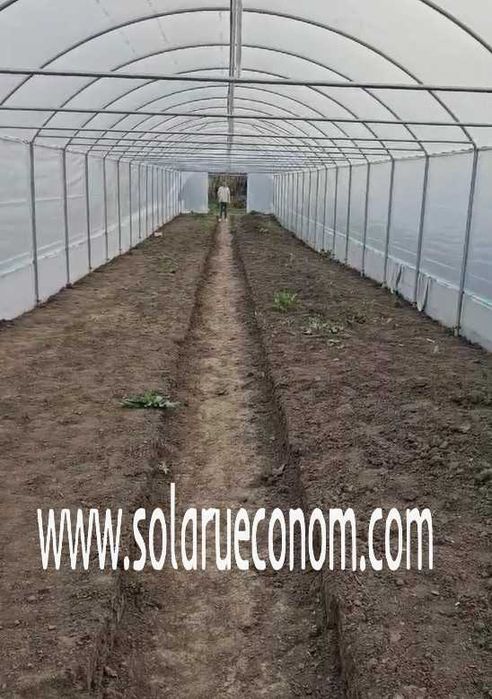 Solar(sera), 4x8 m(32 mp) din țeavă neagră, fară folie, 2767 lei