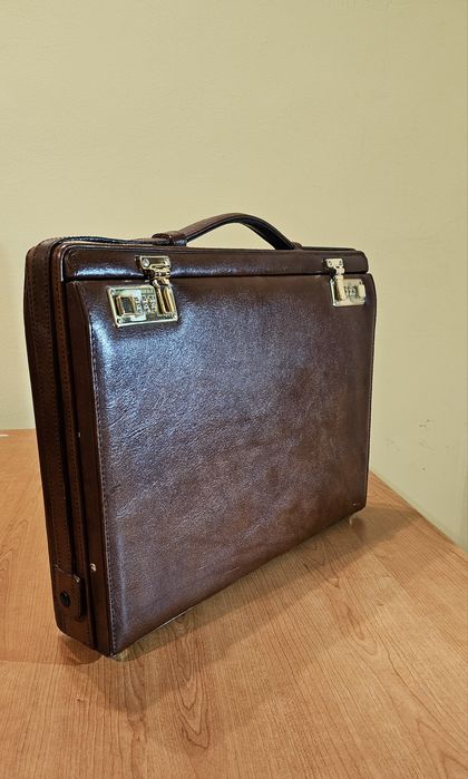 Servietă diplomat piele cu cifru business Franzen (W. Germany)