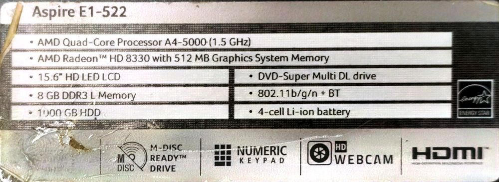 Ноутбук acer aspire