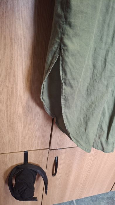 Cămașă lungă verde cu broderie florală